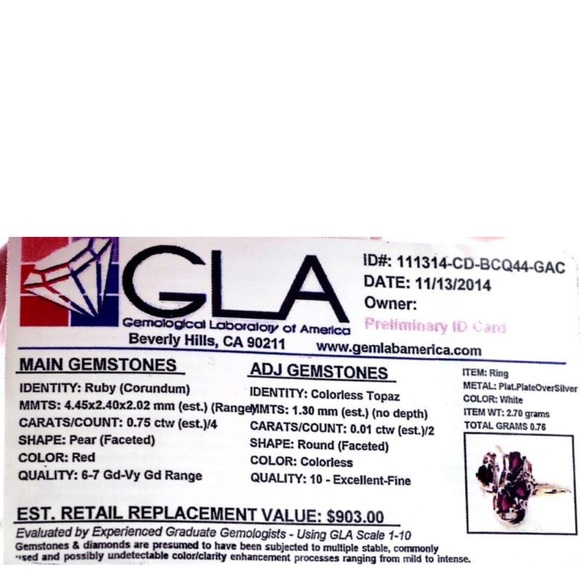 ♥️♦️🌹Ruby and platinum ring - Picture 6 of 6